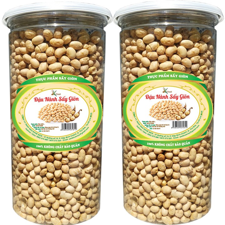 1KG ĐẬU NÀNH SẤY GIÒN THƠM NGON SK FOOD 2 HŨ PET