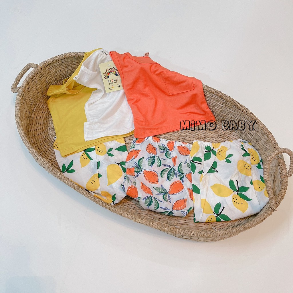 Bộ áo ba lỗ quần đũi hoa quả cho bé (8-18kg)