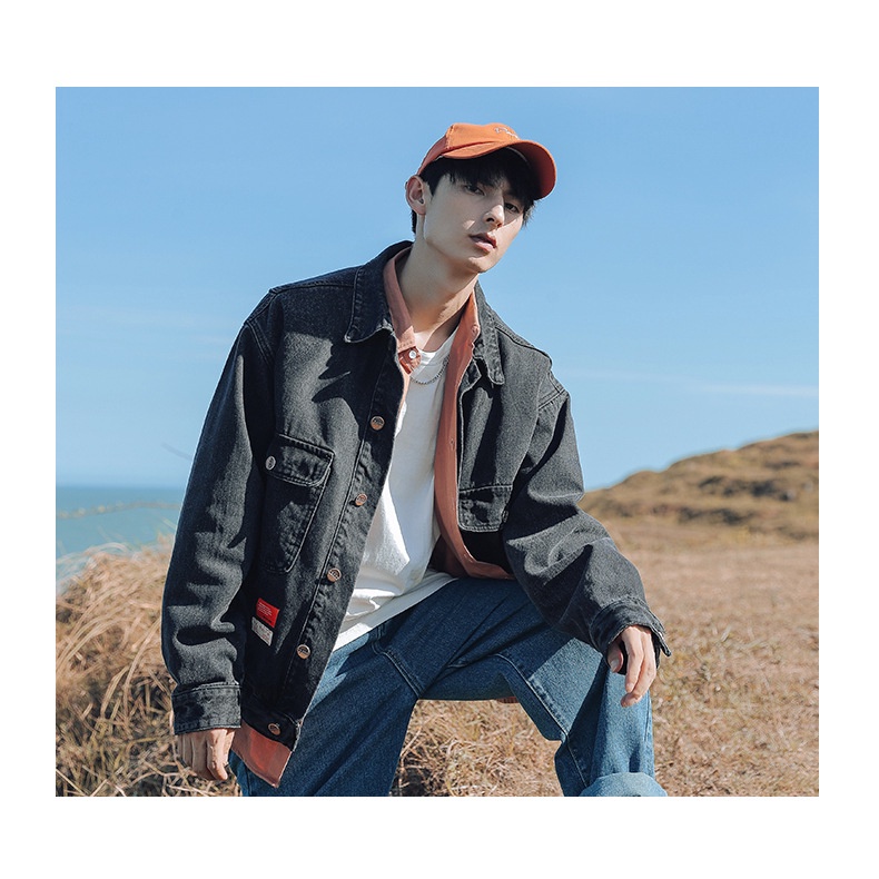Áo khoác jeans nam phong cách hàn quốc