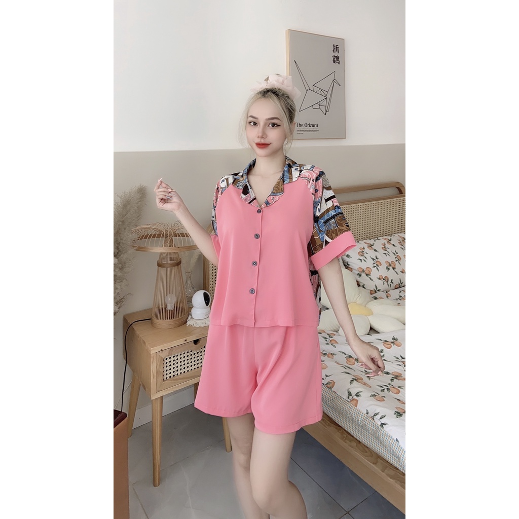 Đồ Bộ Pijama VAYO, Đồ Bộ Nữ Mặc Nhà Ngắn Tay Đẹp Thời Trang Dễ Thương Cao Cấp Quần Short Đùi Dưới 65kg | BigBuy360 - bigbuy360.vn