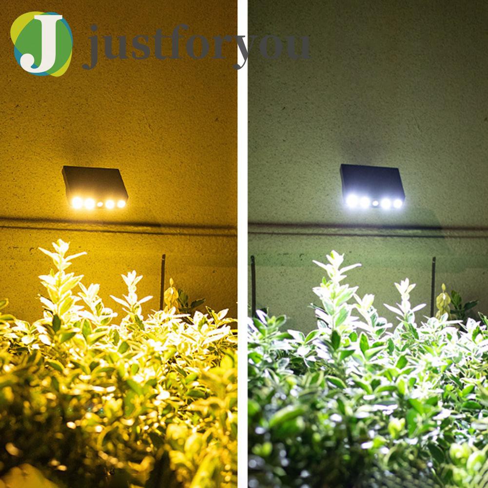 Bộ 2 Đèn Led 4 Bóng Gắn Tường Cảm Ứng Chuyển Động Sử Dụng Năng Lượng Mặt Trời