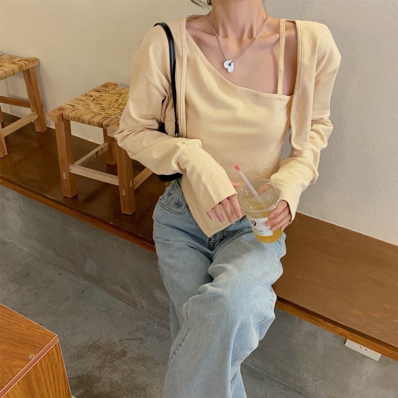 Set Áo Thun Dài Tay + Áo Hai Dây Thời Trang Nữ