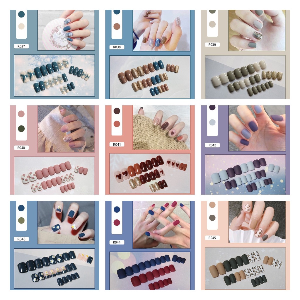 Bộ 24 Móng Tay Giả Dài R001-R050