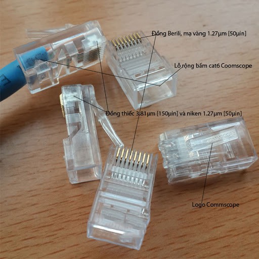 Hạt mạng RJ45 AMP bấm đầu dây mạng chất lượng tốt