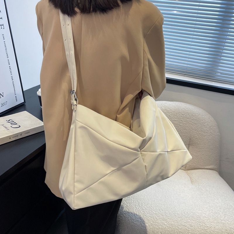 Túi Đeo Vai Bằng nylon Màu Trơn Sức Chứa Lớn Thời Trang Cho Nữ