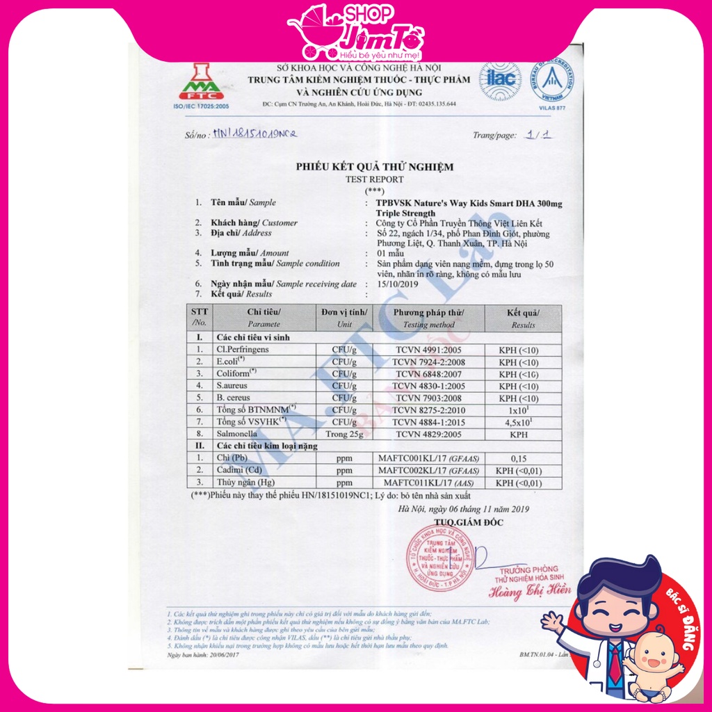 DHA Nature's Way Kids Smart DHA Giúp Tăng Cường Trí Thông Minh Cho Trẻ Lọ 50 Viên