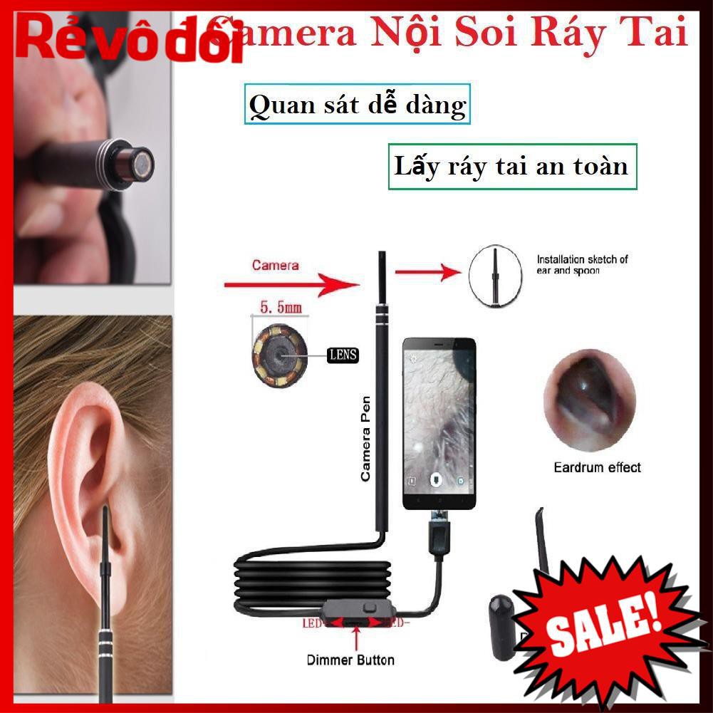 Camera nội soi y tế soi tai, mũi, họng kiêm Máy lấy ráy tai HD Visual Earwas Clean Tool cho hình ảnh sắc nét