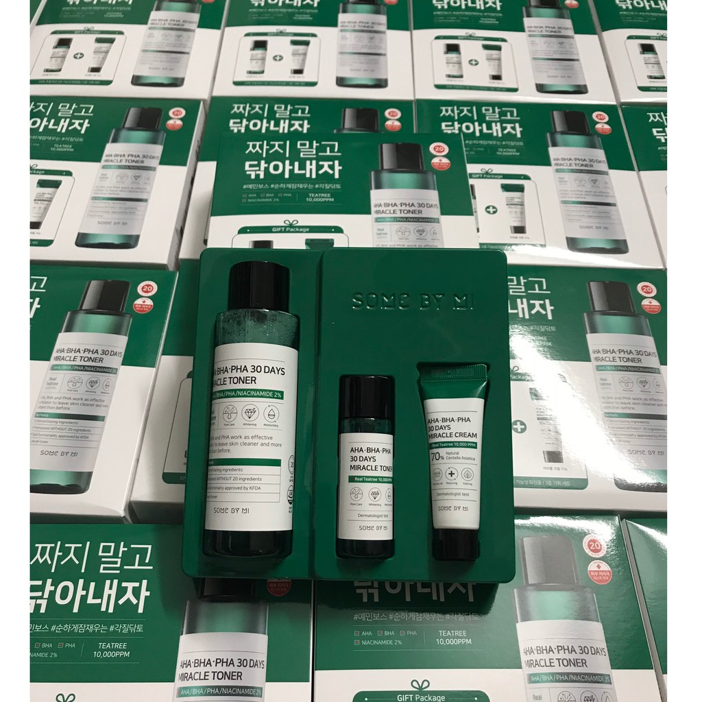 Nước Hoa Hồng Some By Mi AHA-BHA-PHA 30 Days Miracle Toner 150ml, Some By Mi AHA- BHA-PHA 30 Days Miracle Gift Package