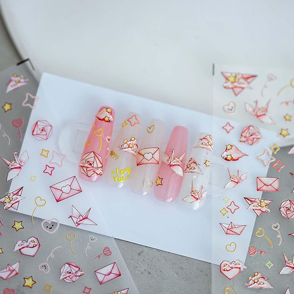 Miếng Dán Trang Trí Móng Tay Họa Tiết Hoạt Hình Phong Cách Nhật Bản