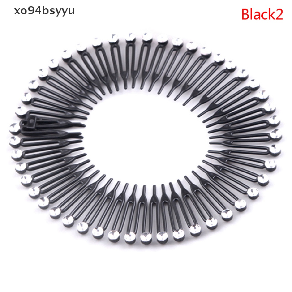 Xo94bsyu Băng Đô Bằng Nhựa Đính Kim Cương Có Răng Lược Linh Hoạt Cho Nữ