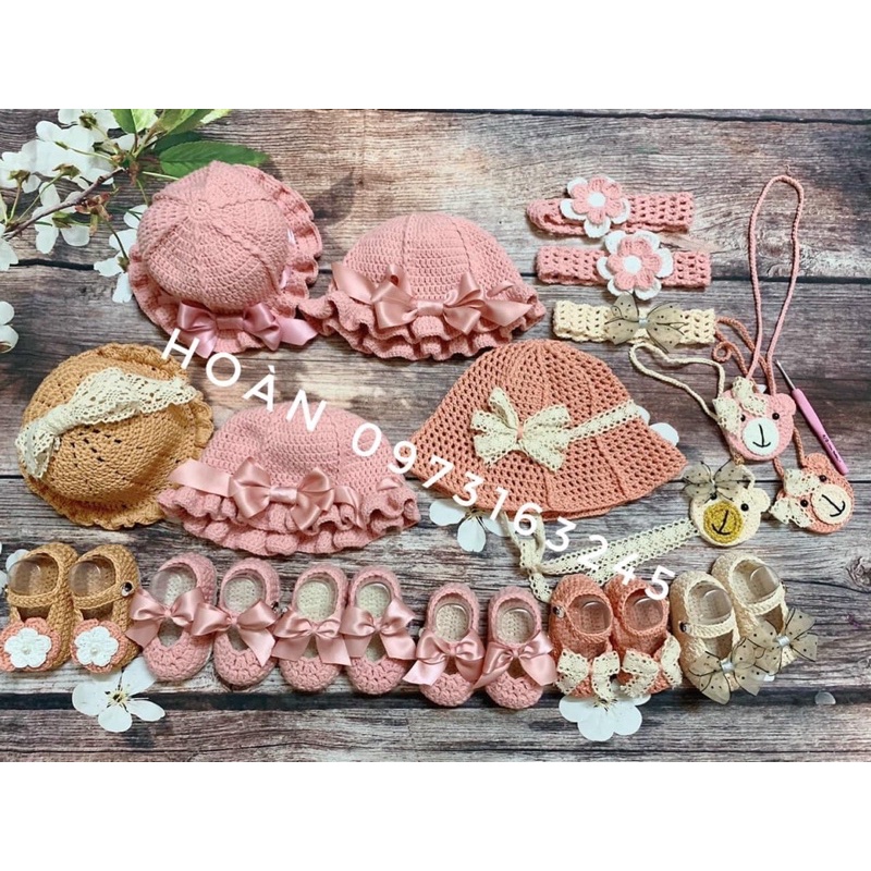 Sét mũ giày nơ hồg cho bé gái