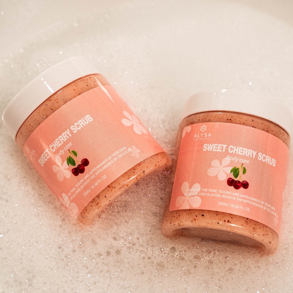 Tẩy tế bào chết body ALYSA giúp da trắng sáng, mịn màng, tẩy da chết body đủ vị cà phê, cam, cherry | BigBuy360 - bigbuy360.vn