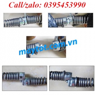 dây lò xo thông cống phi 16 (dài 21m, 1 bộ đầu thông, 1 đầu kết nối máy khoan)