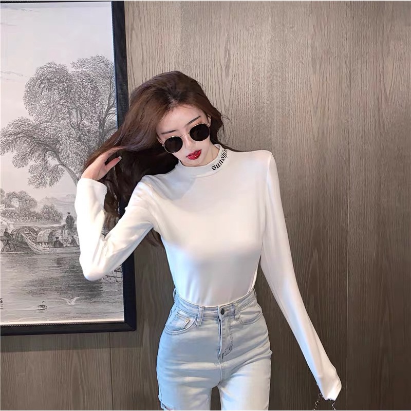 MS323 Áo thun giữ nhiệt cổ thêu chữ sunshine