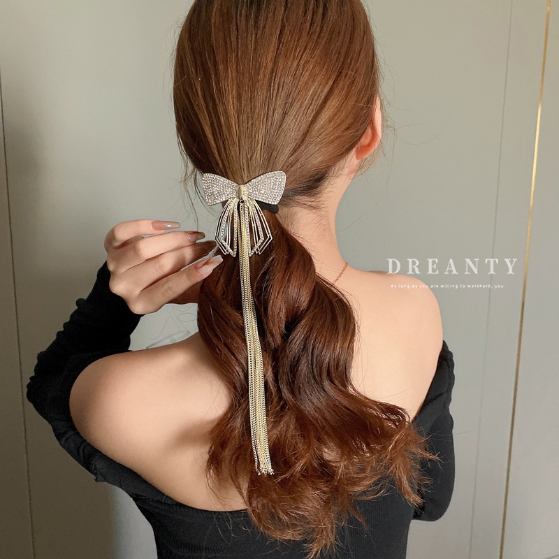 Kẹp Tóc Nơ Tua Rua Bằng Kim Loại Thời Trang Độc Đáo