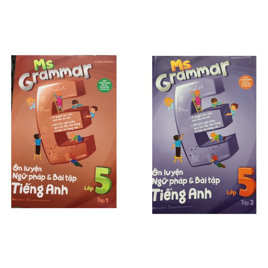 Sách - Combo Ms Grammar ôn luyện ngữ pháp và bài tập tiếng anh lớp 5 tập 1 + 2