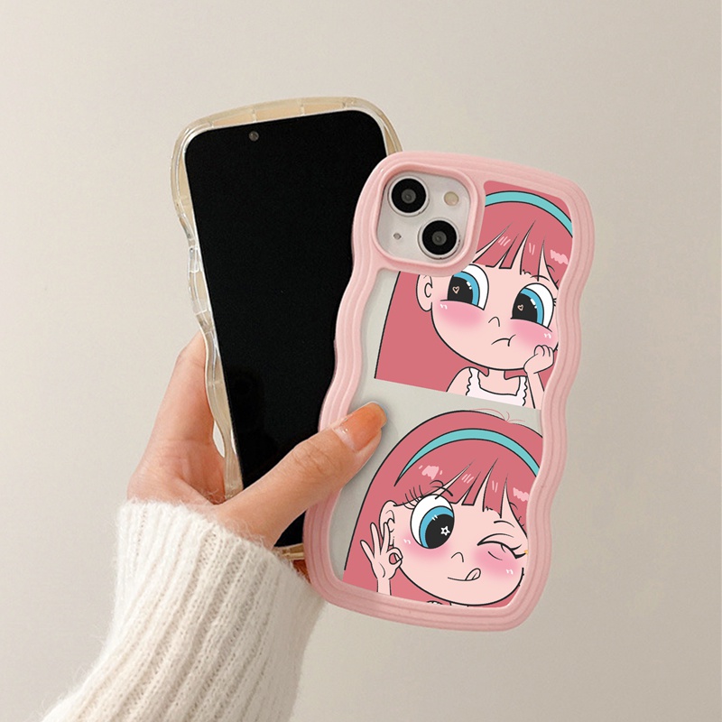 Suntaiho Ốp lưng Ốp Điện Thoại TPU Mềm Trong Suốt Viền Lượn Sóng In Hình Bé Gái Cho iPhone 11 11 Pro 13 12 Pro Max X XS Max XR 7 8 Plus