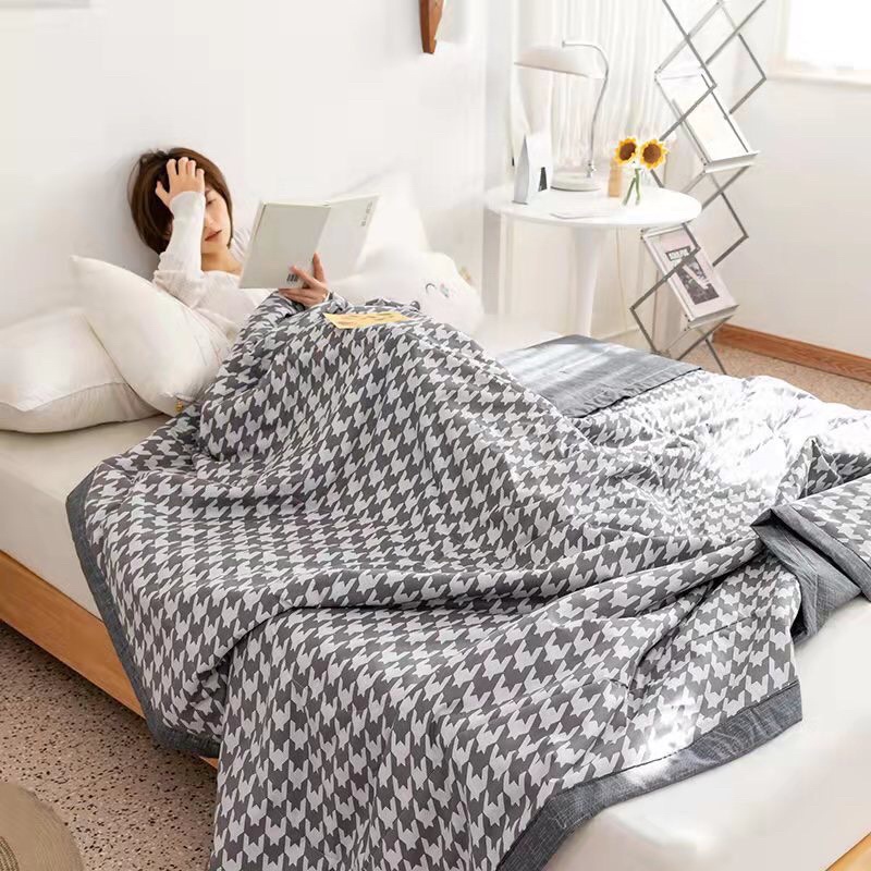 Chăn Hè Cotton Đũi Thiết Kế Trẻ Trung Màu Sắc Trang Nhã, Chăn Trần Bông Tấm