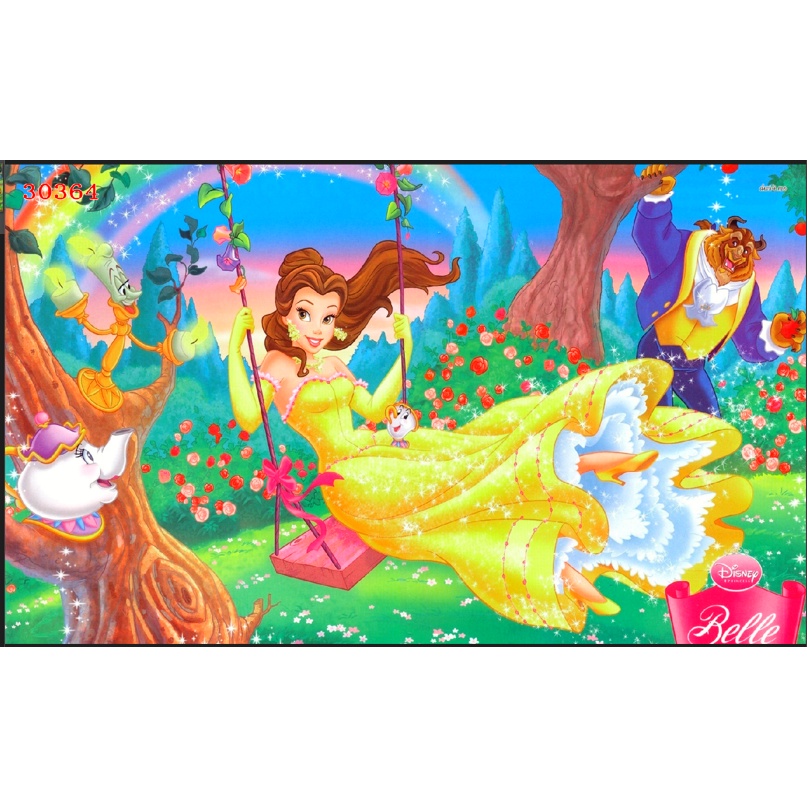 Tranh Dán Tường Trẻ Em Chủ Đề Công Chúa BẠCH TUYẾT, NGƯỜI ĐẸP VÀ QUÁI VẬT, LỌ LEM