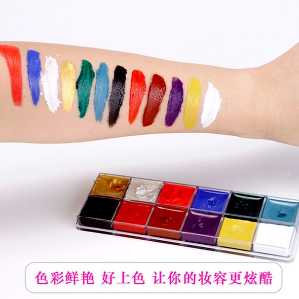 🔥Hot giảm giá🔥 Màu pha trộn Nghề trang điểm 12 màu Halloween Bộ sơn mặt trên cơ thể Vẽ mặt Bảng màu nghệ thuật Cosplay Trang điểm- yjteam67 | BigBuy360 - bigbuy360.vn