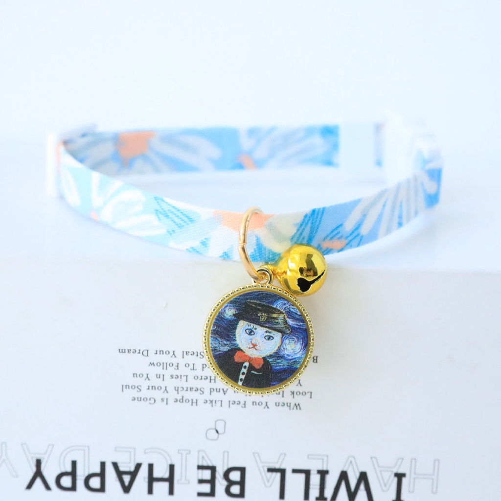 [ TẶNG CHUÔNG] vòng cổ kèm charm version nghệ thật cho chó mèo