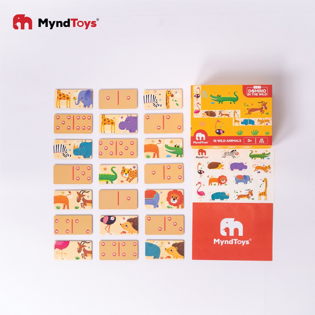 Bộ Đồ Chơi Xếp Hình Domino Wild Animals - Myndtoys