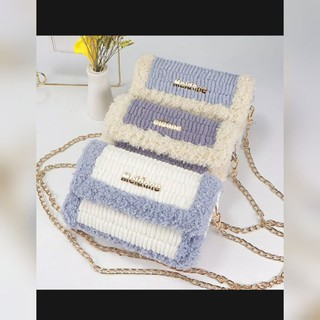 (Loại đan rồi)Túi đeo chéo đan len nhung Oder