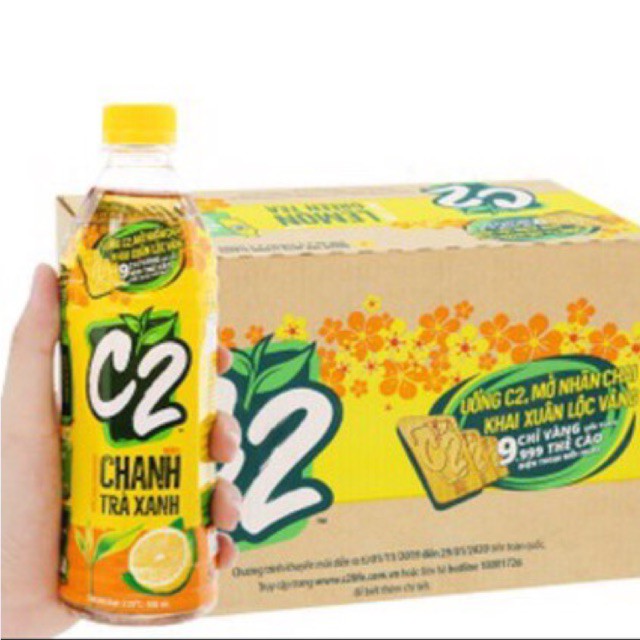 ( HSD: T1/2024 Lốc 6 Chai Trà Xanh C2 Vị Chanh 500ml