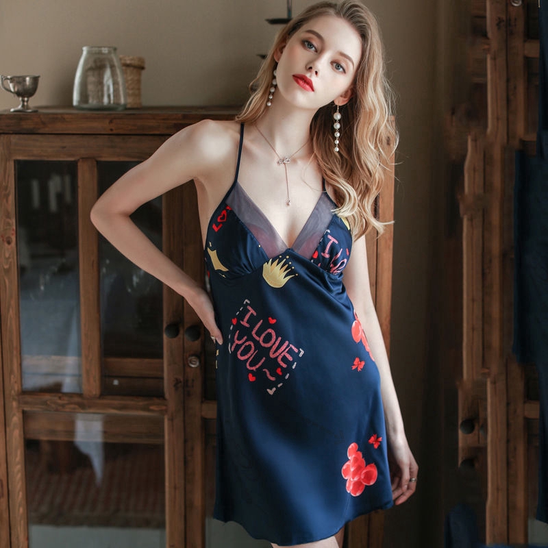 Đầm ngủ hai dây phối ren gợi cảm cho nữ