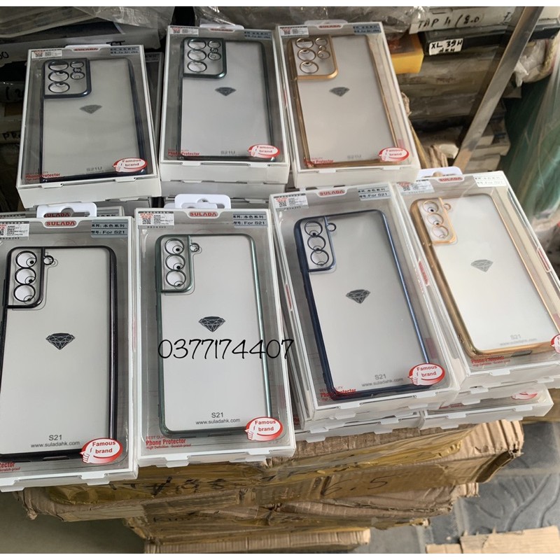 Ốp lưng Nhám viền xi cho Samsung S21/ S21 Plus/ S21 Ultra chính hãng Sulada