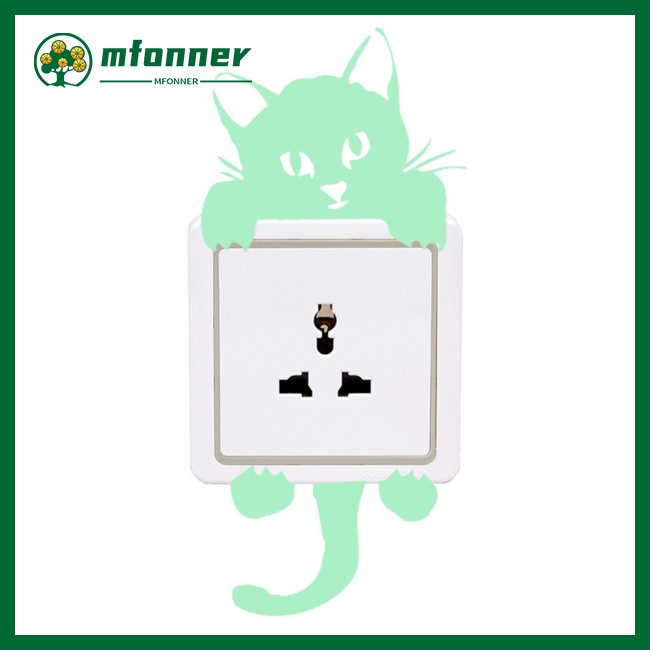 Miếng Dán Trang Trí Công Tắc Phát Sáng Chống Thấm Nước Hình Chú Chó Mèo Dễ Thương