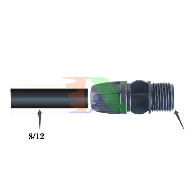 Khởi thủy ren 1/2&quot; 20-21 sang Φ811 912 mm KT812.21, Côn thu ống PE, LDPE, HDPE, PVC 8/11 9/12