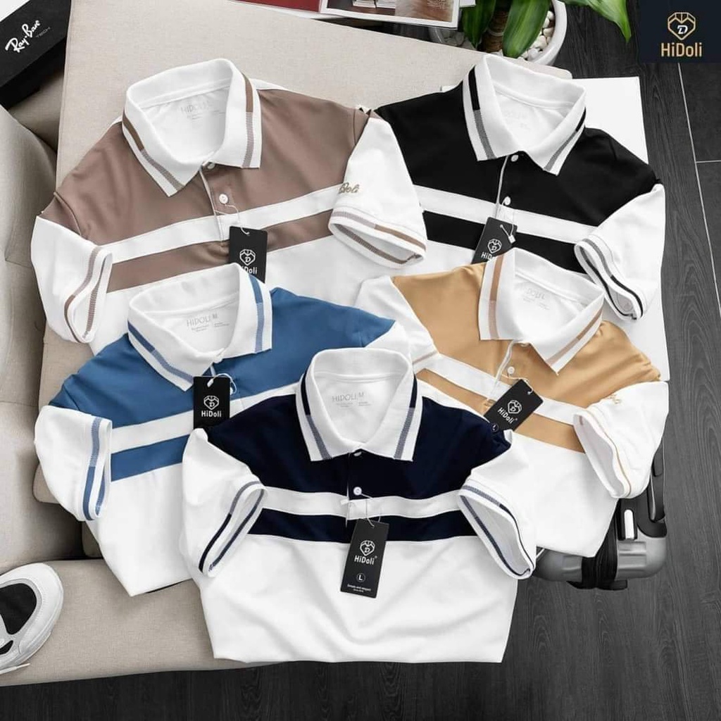 Áo thun polo nam phối màu chất poly cá sấu thoáng mát cao cấp