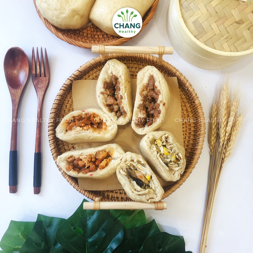 Bánh Bao Nguyên Cám Gạo Lứt Chang Healthy - Bánh Eatclean ăn kiêng, giảm cân