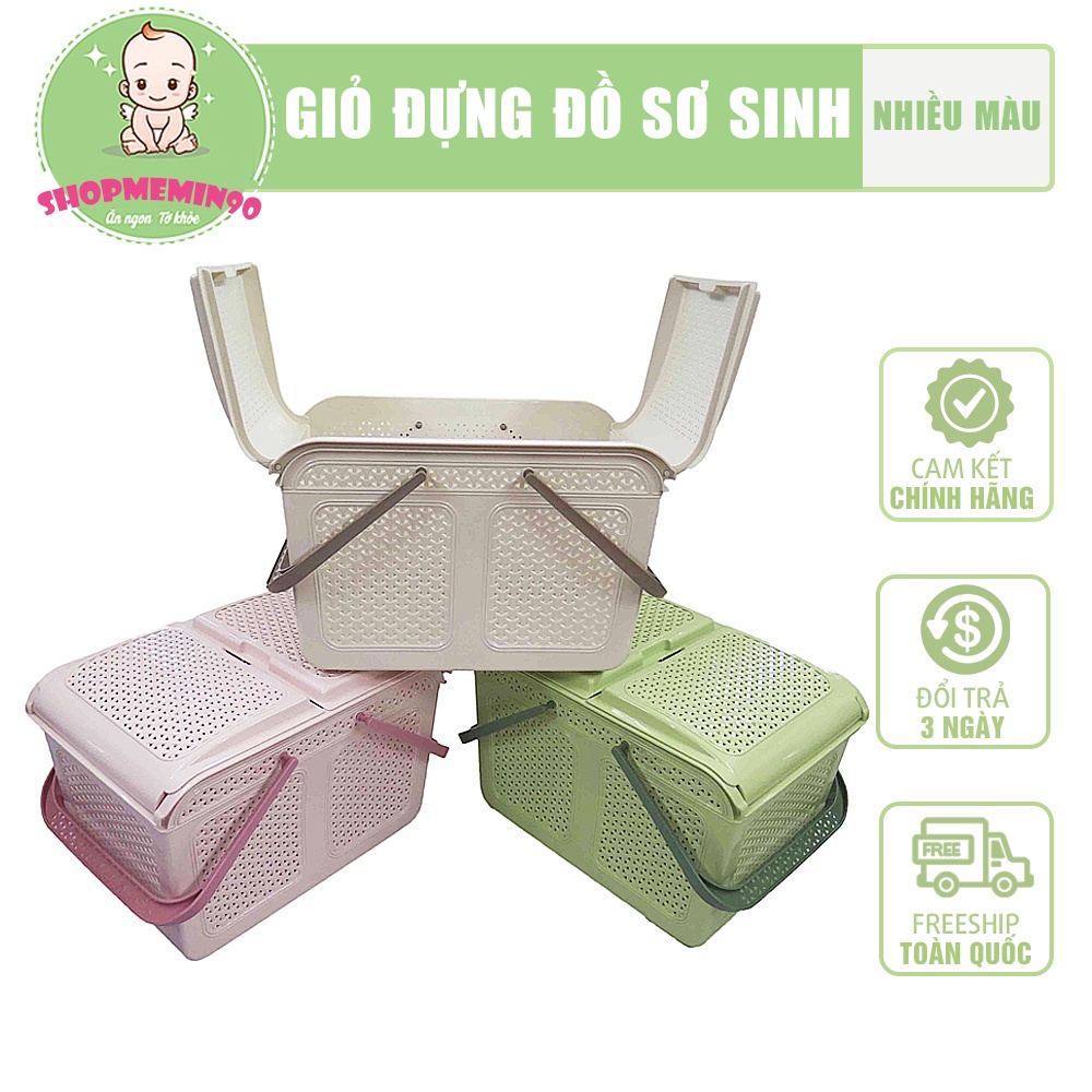 Làn nhựa đựng đồ đi sinh cho mẹ và bé, Giỏ đựng đồ sơ sinh cho bé