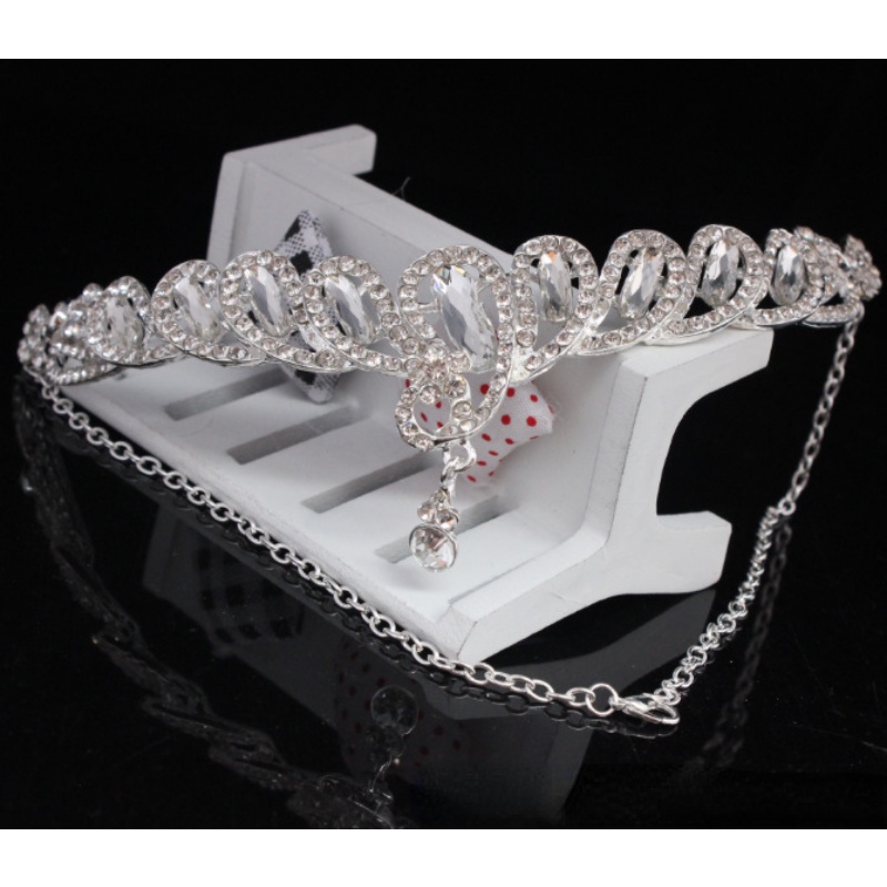 Mặt Dây Chuyền Hợp Kim Hình Vương Miện Đính Đá Sang Trọng Phong Cách Hàn Quốc