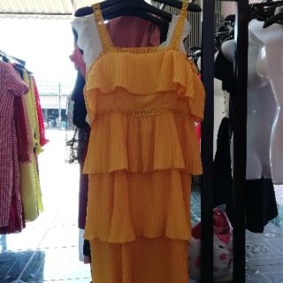 đầm maxi dập ly tầng