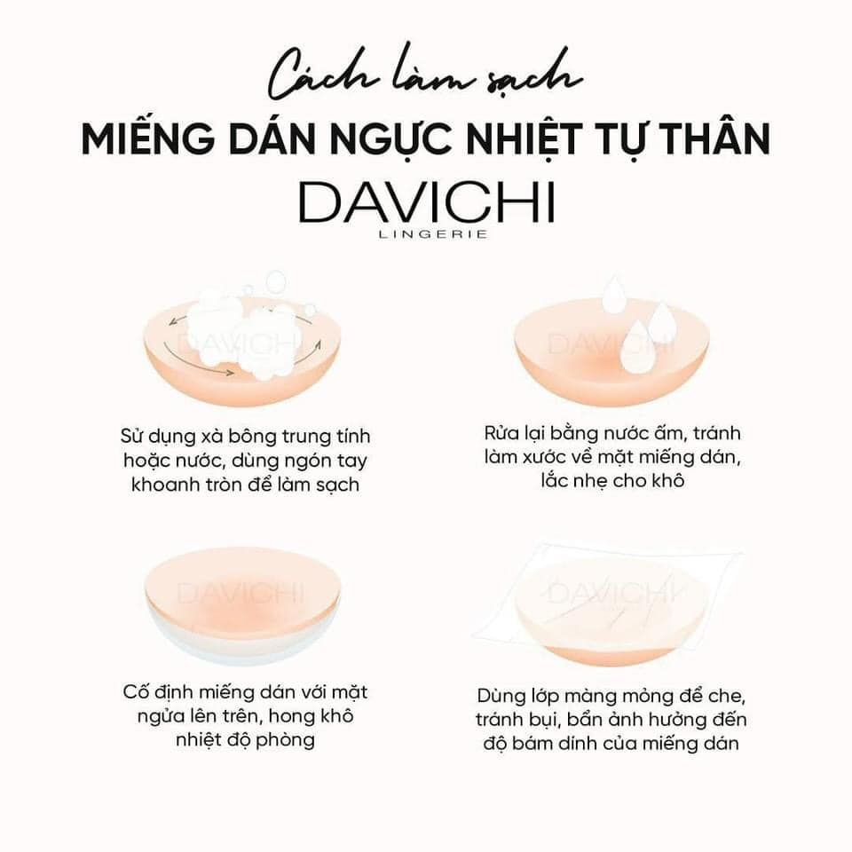 Miếng Dán Ngực, Dán Nhũ Hoa Davichi Hàn Quốc Sinh Nhiệt Tự Thân Siêu Bám Dính, Sử Dụng Nhiều Lần