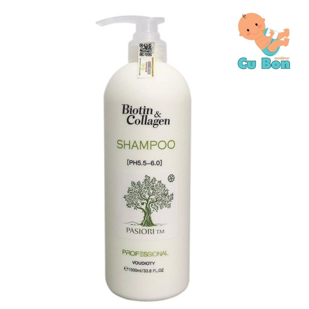 Bộ dầu gội xả Biotin collagen Pasiori TM  phục hồi mềm mượt ngăn gãy rụng 500ml*2