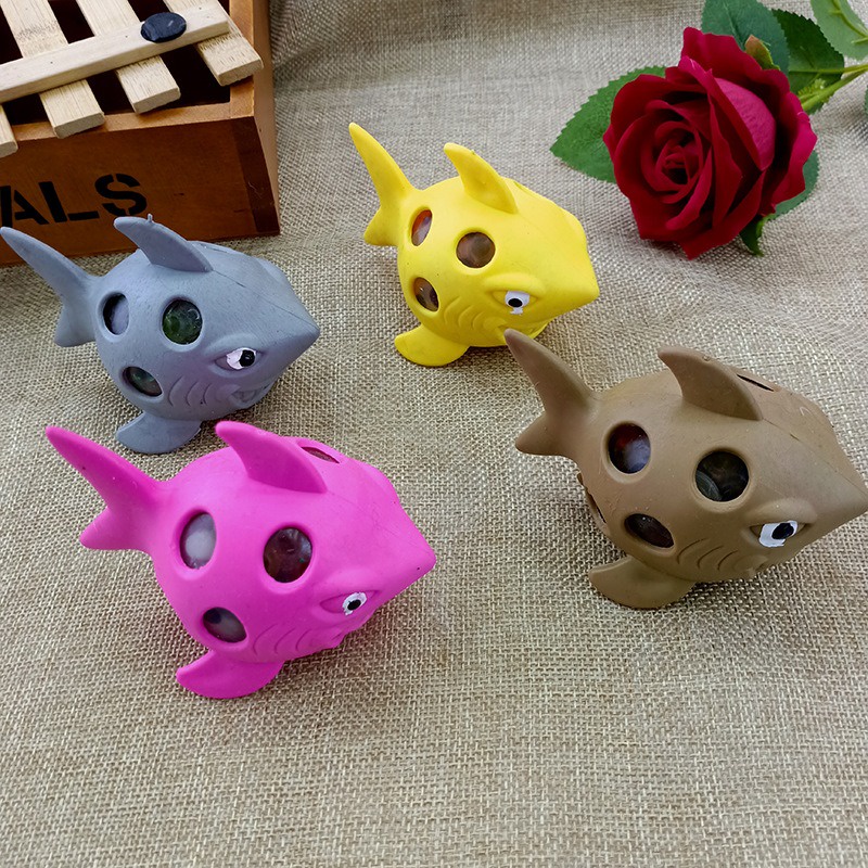Squishy Hình Con Cá Mập bóp ra hạt nở giải trí mềm mịn siêu đàn hồi giải tỏa căng thẳng