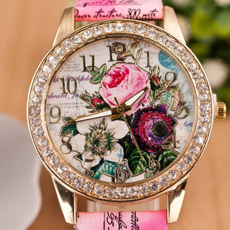 Đồng hồ nữ Dotime đeo tay họa tiết hoa hồng cực sang ZO93 | BigBuy360 - bigbuy360.vn