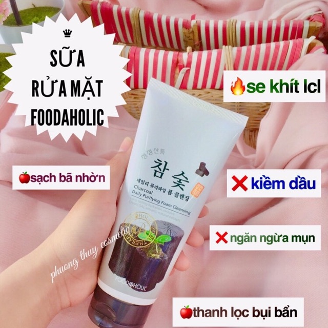 Sữa rửa mặt Foodaholic - Than Hoạt Tính