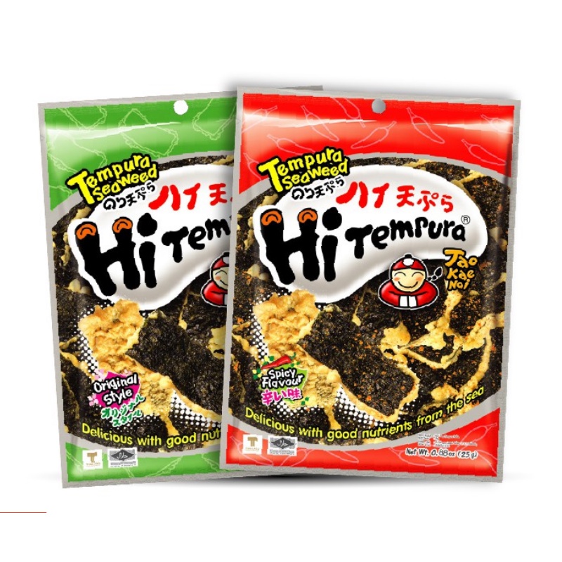 Snack rong biển ăn liền Thái Lan Hi Tempura Taokaenoi 25g