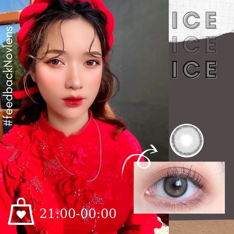 Kính Áp Tròng màu xám lạnh ICE GRAY viền bo tròn