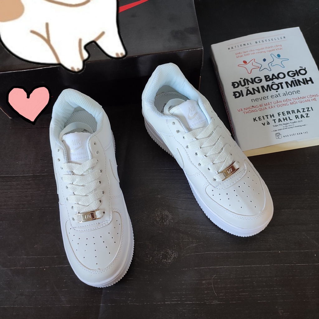Giày af1 trắng full , giày air force 1 trắng cho  nam nữ cực hot dễ phối đồ đi học đi chơi | BigBuy360 - bigbuy360.vn