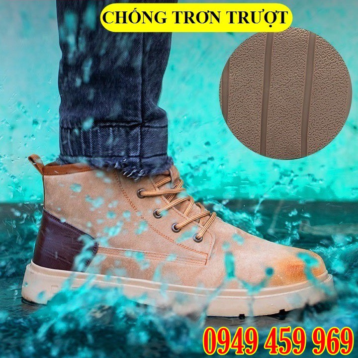 Giày Bảo Hộ Lao Động Nam Cao Cổ - Siêu Bền Siêu Nhẹ - Chống Đinh Chống Cắt - Tặng Kèm Tất