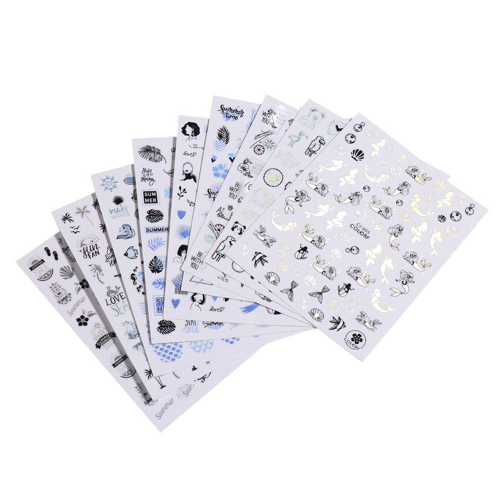 MELODG Miếng Dán Trang Trí Móng Tay Hình Cây Dừa Độc Đáo