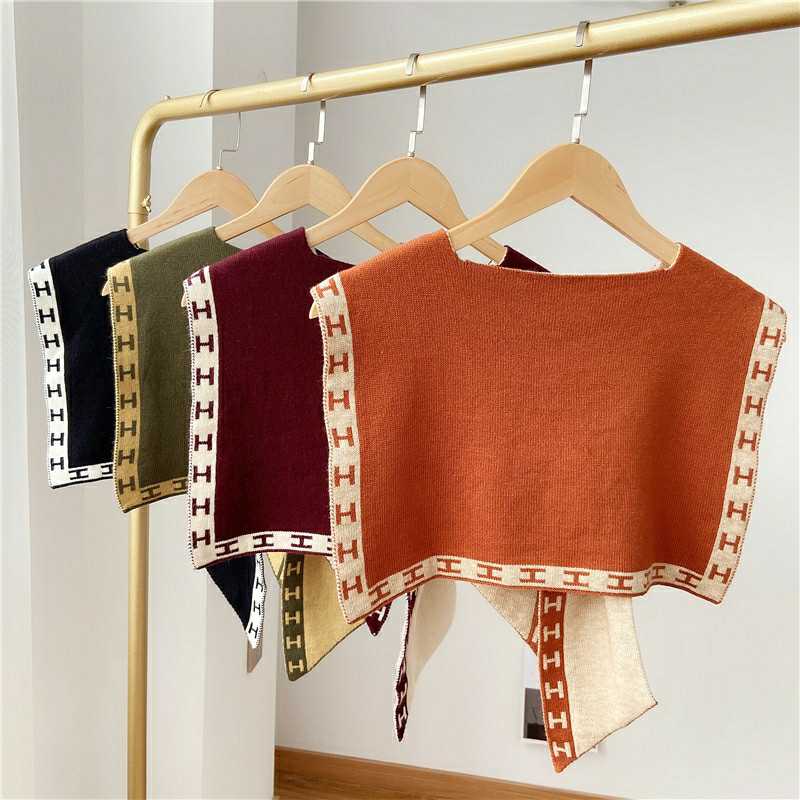 Khăn Choàng Dệt Kim Thắt Nút Phong Cách Retro Hàn Quốc Phù Hợp Cho Mùa Thu Đông