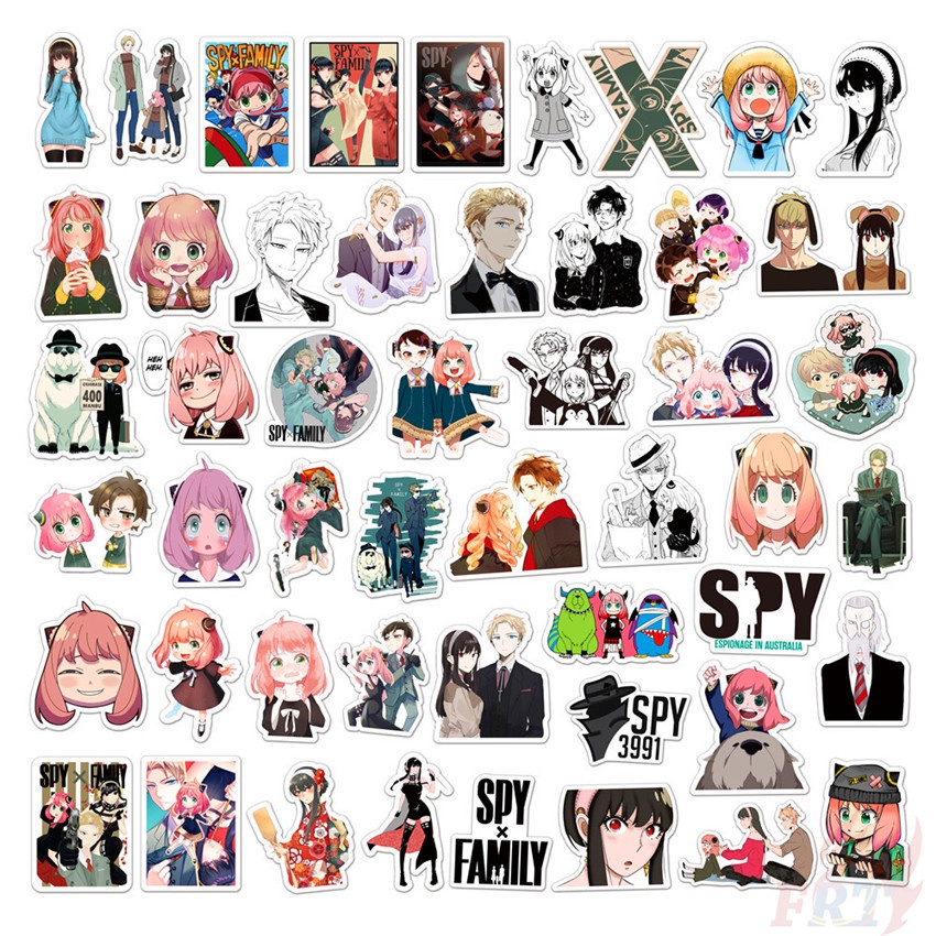 Set 100 miếng dán trang trí họa tiết anime SPY×FAMILY sống động chống thấm nước