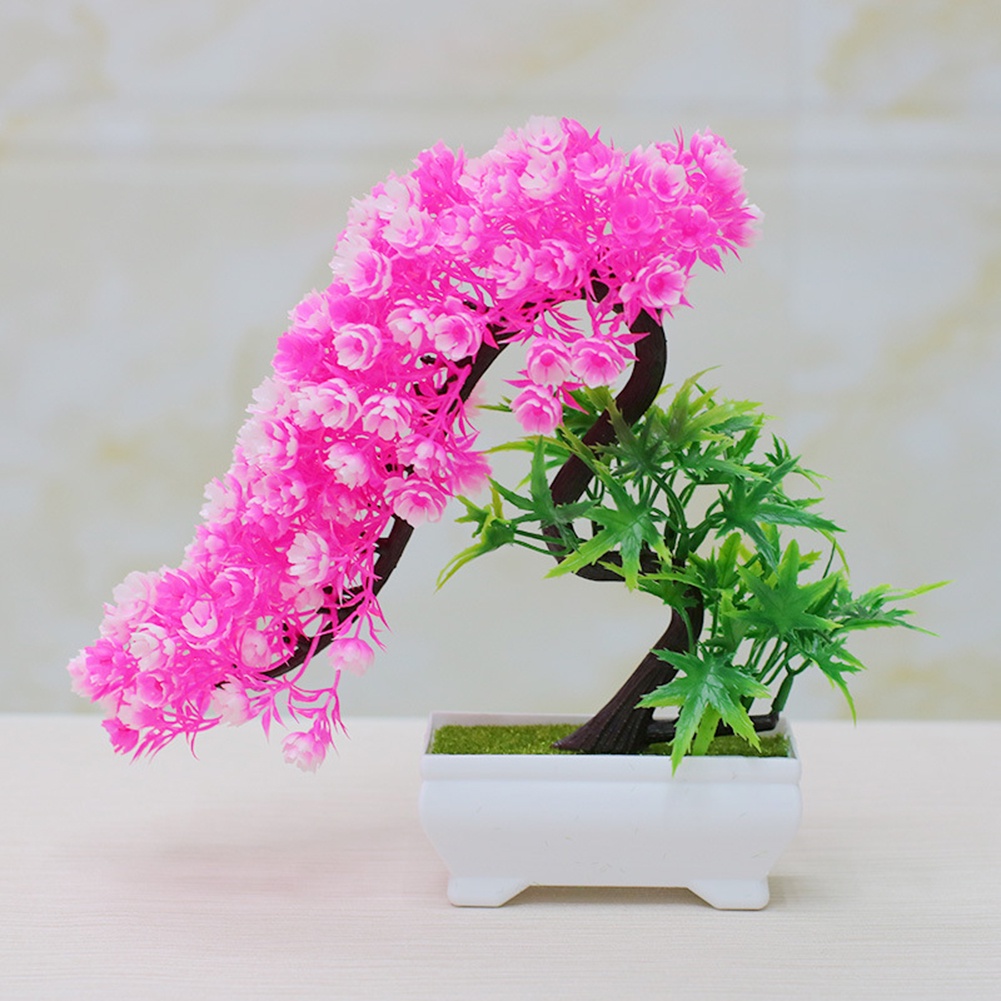 Cây cảnh bonsai nhân tạo để bàn trang trí văn phòng/sân vườn đẹp mắt